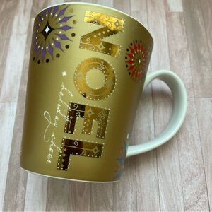 Starbucks 2006 Noel Christmas Gold Holiday Cheer Ceramic Mug 14oz
